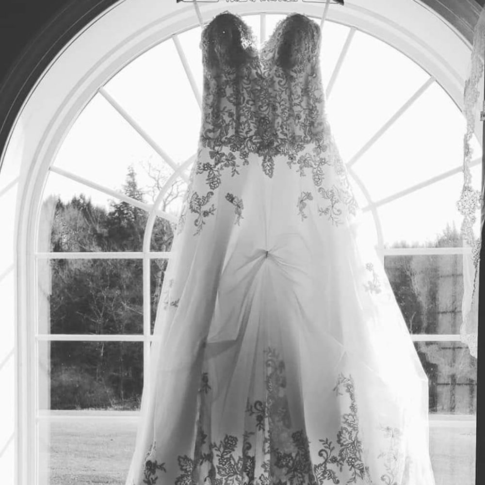 Lace romantic ball gown with Veil and petti coat
